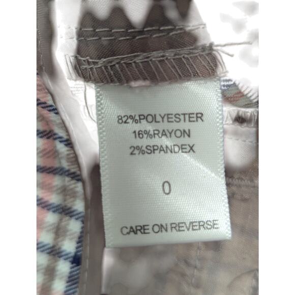 NWT! NEW YORK & CO! BLACK, WHITE, TAN & PEACH PLAID STRAIGHT LEG TROUSERS! SZ 0 - Picture 9 of 11